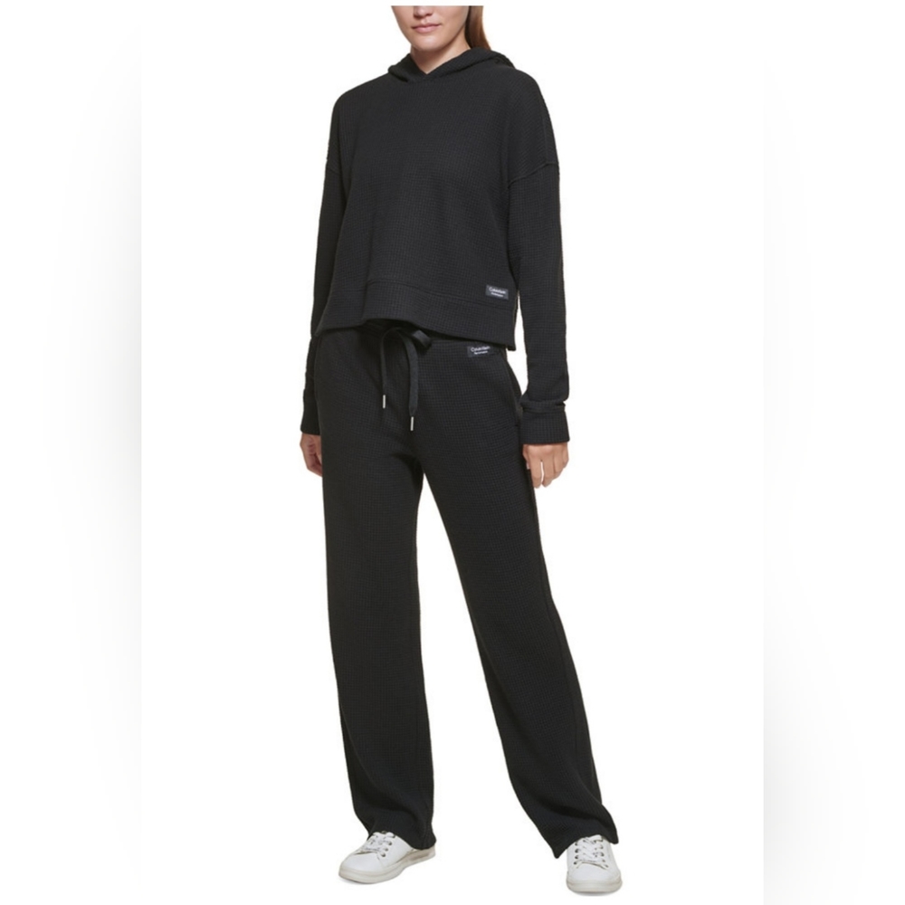Calvin Klein relaxed waffle running pant & hoodie set Size L